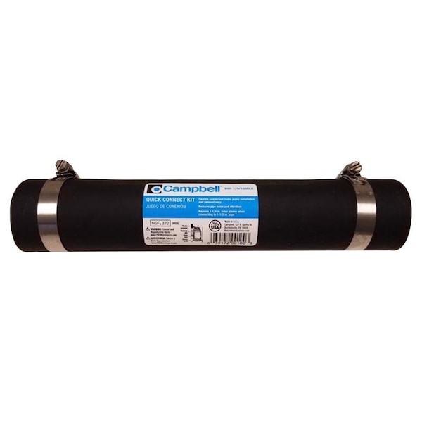 Campbell Fittings Campbell 1-1/4 in. D X 1-1/2 in. D Rubber Straight Boot Sump Pump Sleeve BQC 125/150BLK - main